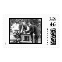 Talking to Orangutan 1920 postage by lc_vintagephotos Talking to Orangutan 1920 postage