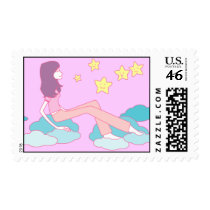 Talking to the stars doodle art Postage stamps