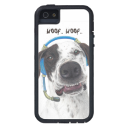 talking white dog with ear phone drawing iPhone 5 cover