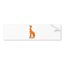 Tall African Giraffe Animal Silhouette Giraffidae bumper stickers