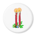 Tall Christmas Candles Fridge Magnet