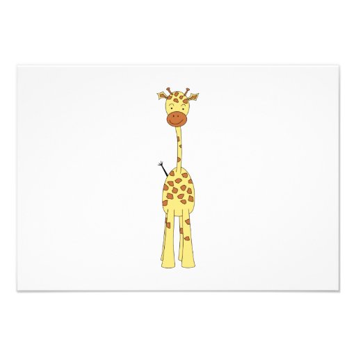 Tall Cute Giraffe. Cartoon Animal. Announcements