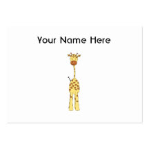 Tall Cute Giraffe. Cartoon Animal. Business Card