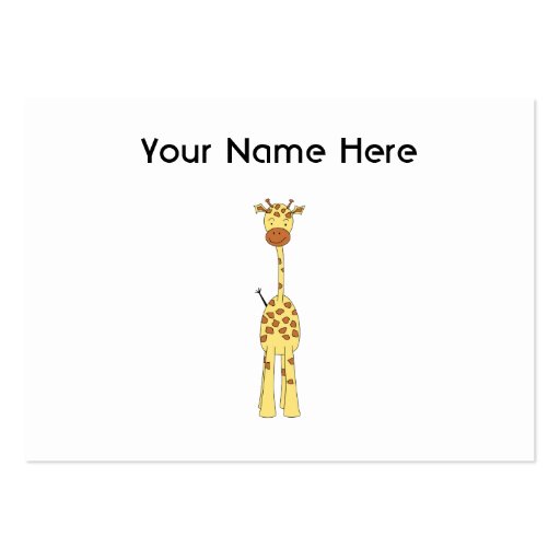 Tall Cute Giraffe. Cartoon Animal. Business Card (front side)