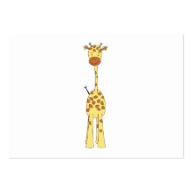 Tall Cute Giraffe. Cartoon Animal. Business Card
