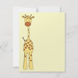 Tall Cute Giraffe. Cartoon Animal. Invites