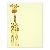 Tall Cute Giraffe. Cartoon Animal. Invites