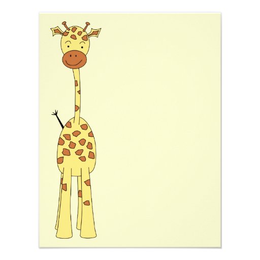 Tall Cute Giraffe. Cartoon Animal. Invites