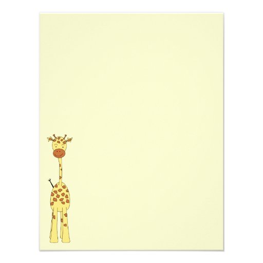 Tall Cute Giraffe. Cartoon Animal. Invites
