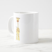 Tall Cute Giraffe. Cartoon Animal. Jumbo Mugs