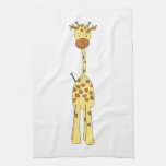 Tall Cute Giraffe. Cartoon Animal. Kitchen Towel