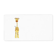 Tall Cute Giraffe. Cartoon Animal. Personalized Shipping Label
