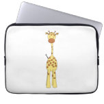Tall Cute Giraffe. Cartoon Animal. Laptop Computer Sleeves