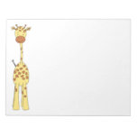 Tall Cute Giraffe. Cartoon Animal. Note Pad