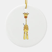 Tall Cute Giraffe. Cartoon Animal. Ornament