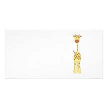 Tall Cute Giraffe. Cartoon Animal. Photo Cards
