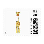 Tall Cute Giraffe. Cartoon Animal. Stamps