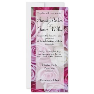 Tall mixed Rose invite invitation
