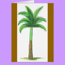 Tall Palm Tree Greeting cards