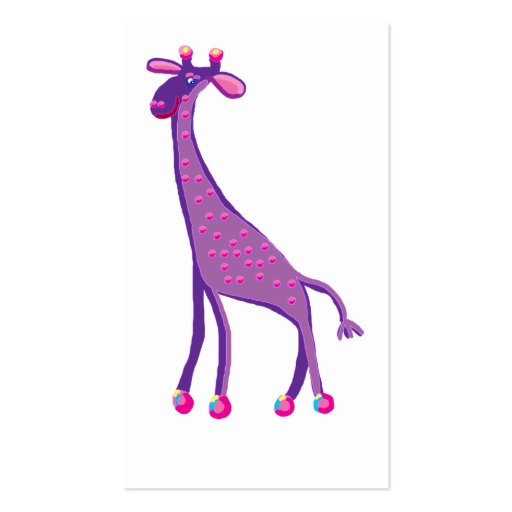 Tall pink giraffe business card