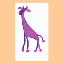 Tall pink giraffe profile cards