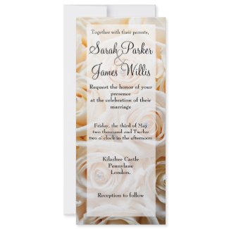 Tall soft ivory rose invite invitation