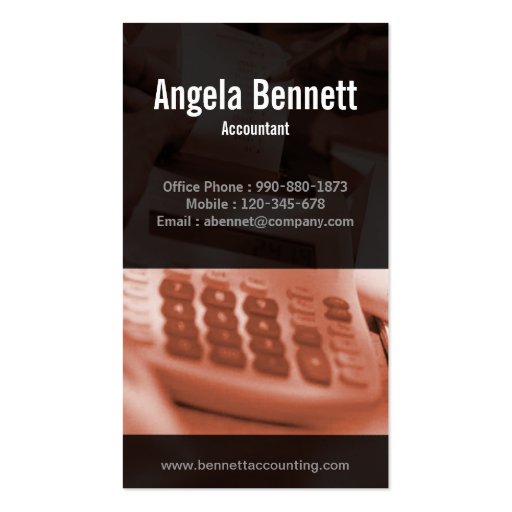Tally Machine Accounting Brown Business Card (front side)