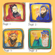 Talmud Study Aid: Four Sages stickers