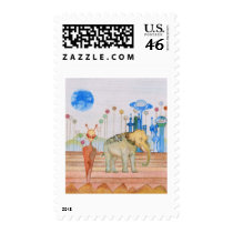 TAMA and her Elephant postage by 3DMOONMAN TAMA and her Elephant postage