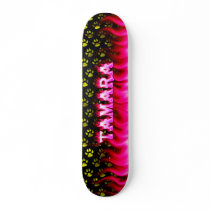 Tamara skateboard pink fire and flames design. by skatersollie Tamara skateboard pink fire and flames design.
