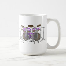 Tambores: Batería púrpura y blanca: modelo 3D: Taza