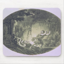 Tamino pursued by a giant serpent mousepad