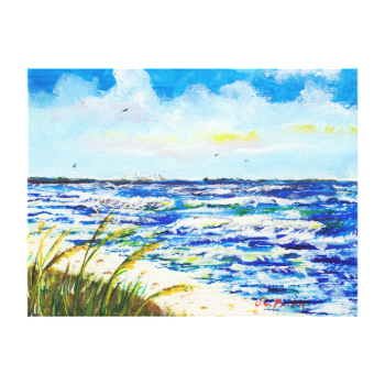 Tampa Bay Florida Beach Sunshine Skyway Bridge Canvas Prints