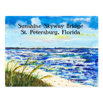 Tampa Bay Florida Beach Sunshine Skyway Bridge Post Card