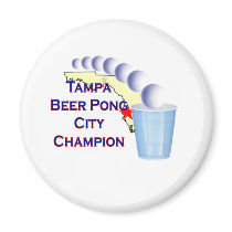 Tampa beer Pong Champion magnets by bartstshirts Tampa beer Pong Champion magnets