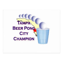 Tampa beer Pong Champion Post Cards