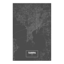 Tampa, Florida (white on black) Print