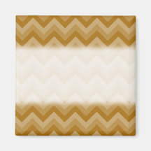 Tan and Beige Zigzag Stripes. Magnet