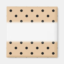 Tan and Black Polka Dot Pattern. Refrigerator Magnet