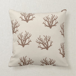 Tan and Brown Coral pattern pillow