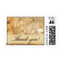 Tan and cream Thank you postage stamps by mitzvah Tan and cream Thank you postage stamps