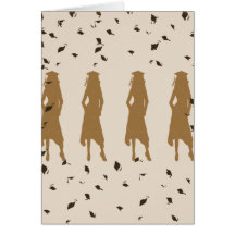 Tan and Gold Grad Girl Silhouettes Card
