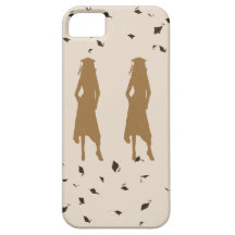 Tan and Gold Grad Girl Silhouettes iPhone 5 Case