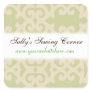 Tan and Green Wallpaper Business Name Sticker