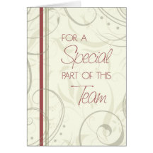 Tan and Red Employee  Anniversary Card