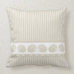 Tan and White Stripes with Seashells Pillows