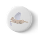 Tan Angel Dog With Blue Wings buttons by mydeas Tan Angel Dog With Blue Wings buttons