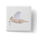 Tan Angel Dog With Blue Wings buttons by mydeas Tan Angel Dog With Blue Wings buttons