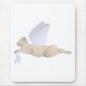 Tan Angel Dog With Blue Wings mousepads by mydeas Tan Angel Dog With Blue Wings mousepads