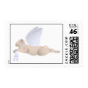 Tan Angel Dog With Blue Wings postage by mydeas Tan Angel Dog With Blue Wings postage
